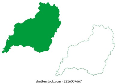 Catarina municipality (Ceará state, Municipalities of Brazil, Federative Republic of Brazil) map vector illustration, scribble sketch Catarina map