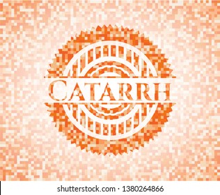 Catarrh abstract orange mosaic emblem with background