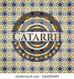 Catarrh arabesque style badge. arabic decoration.