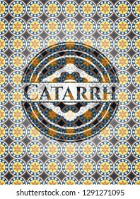 Catarrh arabic style emblem. Arabesque decoration.