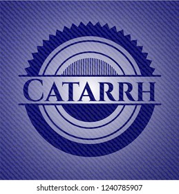 Catarrh badge with denim texture