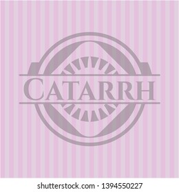 Catarrh badge with pink background. Vector Illustration. Detailed.