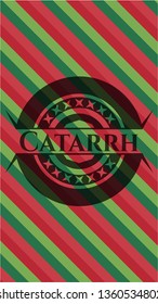 Catarrh christmas colors style badge.