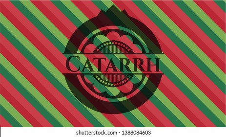 Catarrh christmas colors style badge. Vector Illustration. Detailed.