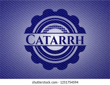 Catarrh emblem with jean background