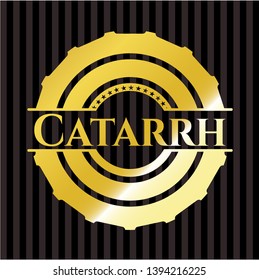 Catarrh gold emblem or badge. Vector Illustration. Detailed.