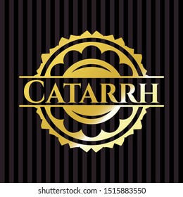 Catarrh golden badge or emblem. Vector Illustration. Detailed.