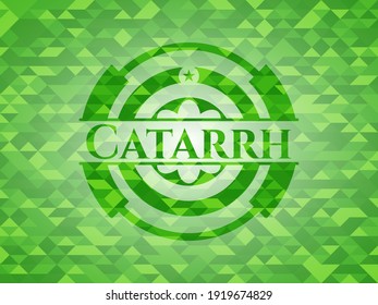 Catarrh green mosaic emblem. Vector Illustration. Detailed. 