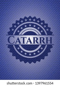 Catarrh jean or denim emblem or badge background. Vector Illustration. Detailed.