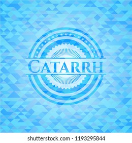 Catarrh light blue emblem with mosaic background