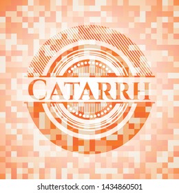 Catarrh orange mosaic emblem. Vector Illustration. Detailed.