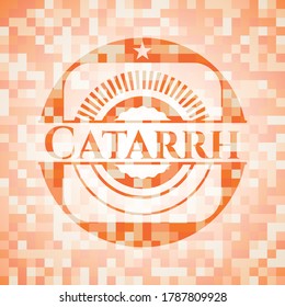 Catarrh orange mosaic emblem. Vector Illustration. Detailed. 