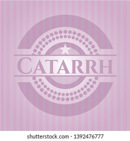 Catarrh pink emblem. Retro. Vector Illustration. Detailed.