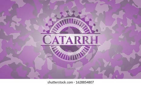 Catarrh pink and purple on camouflage texture. Vector Illustration. Detailed.