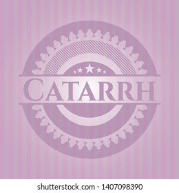 Catarrh realistic pink emblem. Vector Illustration. Detailed.