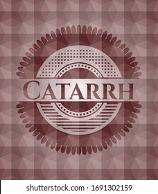 Catarrh red seamless geometric badge.