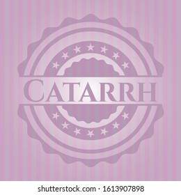 Catarrh retro pink emblem. Vector Illustration. Detailed.