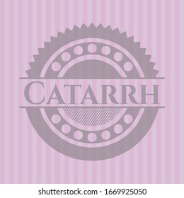 Catarrh retro pink emblem. Vector Illustration. Detailed.