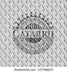 Catarrh silver color badge or emblem. Scales pattern. Vector Illustration. Detailed. 