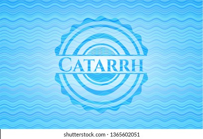 Catarrh sky blue water badge background.