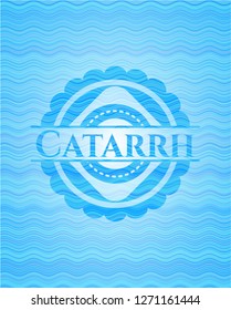 Catarrh sky blue water wave style badge.