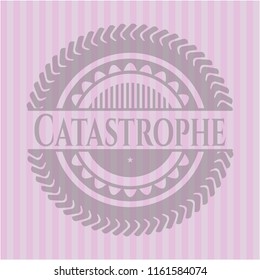 Catastrophe badge with pink background