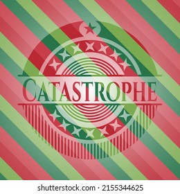 Catastrophe christmas style badge. Vector Illustration. Detailed. 