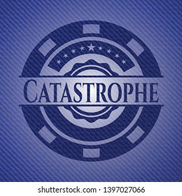 Catastrophe with denim texture. Vector Illustration. Detailed.