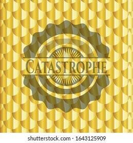 Goldener Fleck der Katastrophe. Skaliert Muster. Vektorillustration Illustration. Detaillierte Angaben.