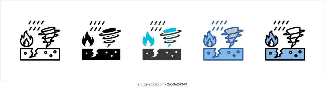 Catastrophe Icon Pack Ilustração de vários estilos