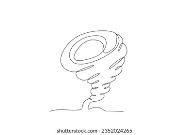 A catastrophic high wind. Hurricane one-line drawing