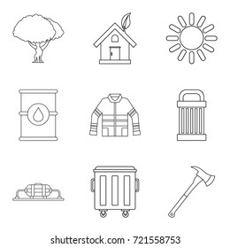 Catastrophic icons set. Outline set of 9 catastrophic vector icons for web isolated on white background