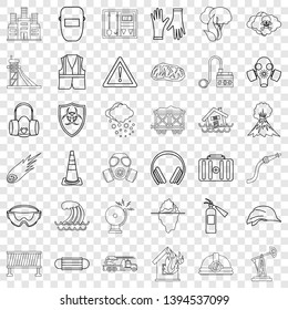 Catastrophic icons set. Outline style of 36 catastrophic vector icons for web for any design