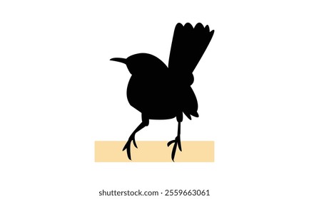 Catbird Silhouette Design  And Vector Illustration. 