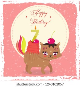 cat-cake, birthday card