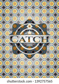 Catch arabic emblem background. Arabesque decoration.
