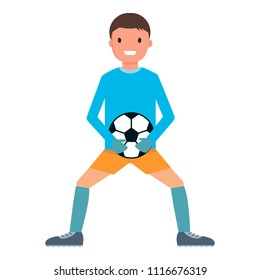 Catch ball goalkeeper icon. Flat illustration of catch ball goalkeeper vector icon for web design