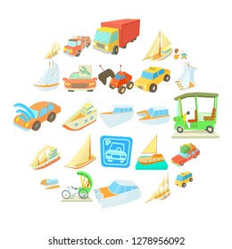 Catch the car icons set. Cartoon set of 25 catch the car vector icons for web isolated on white background