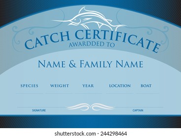 Catch certificate for angler -Vector illustration - Powered by Shutterstock - Get 15% off with code: PIKWIZARD15