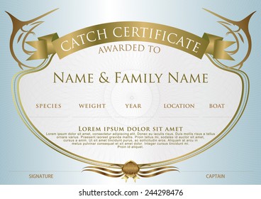 Catch Certificate Angler Vector Illustration Stock Vector (Royalty Free ...