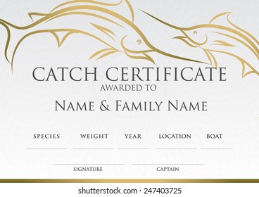 Catch certificate for angler -Vector illustration