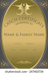 Catch certificate for angler -Vector illustration