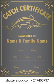 Catch certificate for angler -Vector illustration