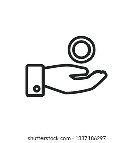 catch a coin vector icon