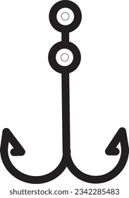Icono de contorno de gancho de pesca