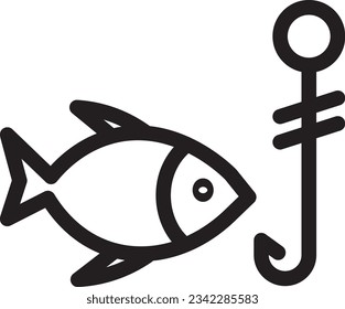 Outline-Symbol für Fangfisch-Haken