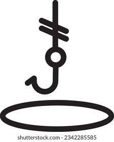 Catch Fish Hook Outline Icon