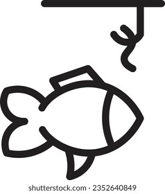 Catch Fish Lure Outline Icon