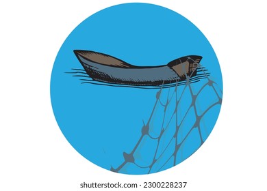 catch fish with nets from a boat