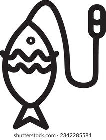 Catch Fish Rod Outline Icon